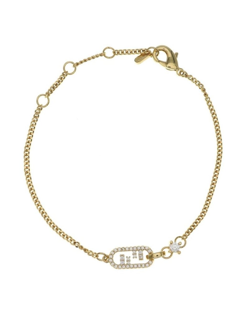 Fendi O'Lock Rhinestone Bracelet Gold